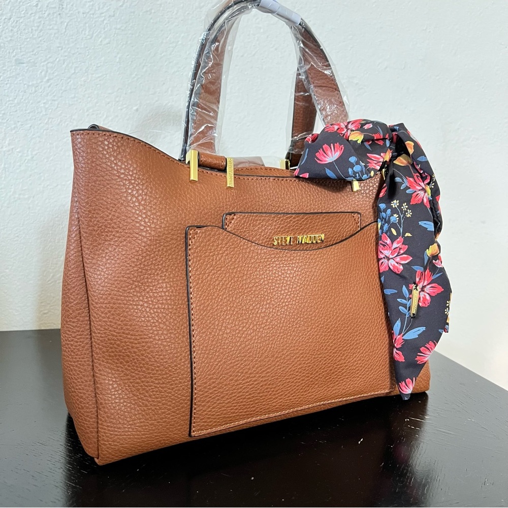 NWT Steve Madden Bparker Cognac Brown Handbag retail $85